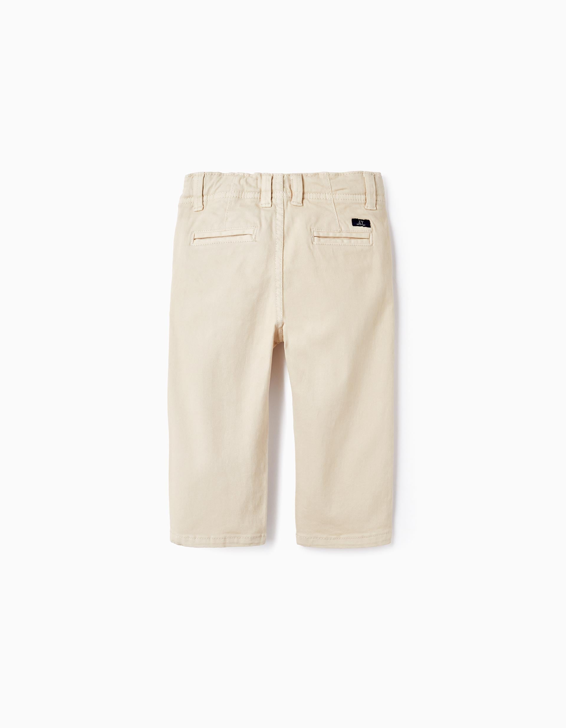 Cotton Chino Trousers for Baby Boys, Beige