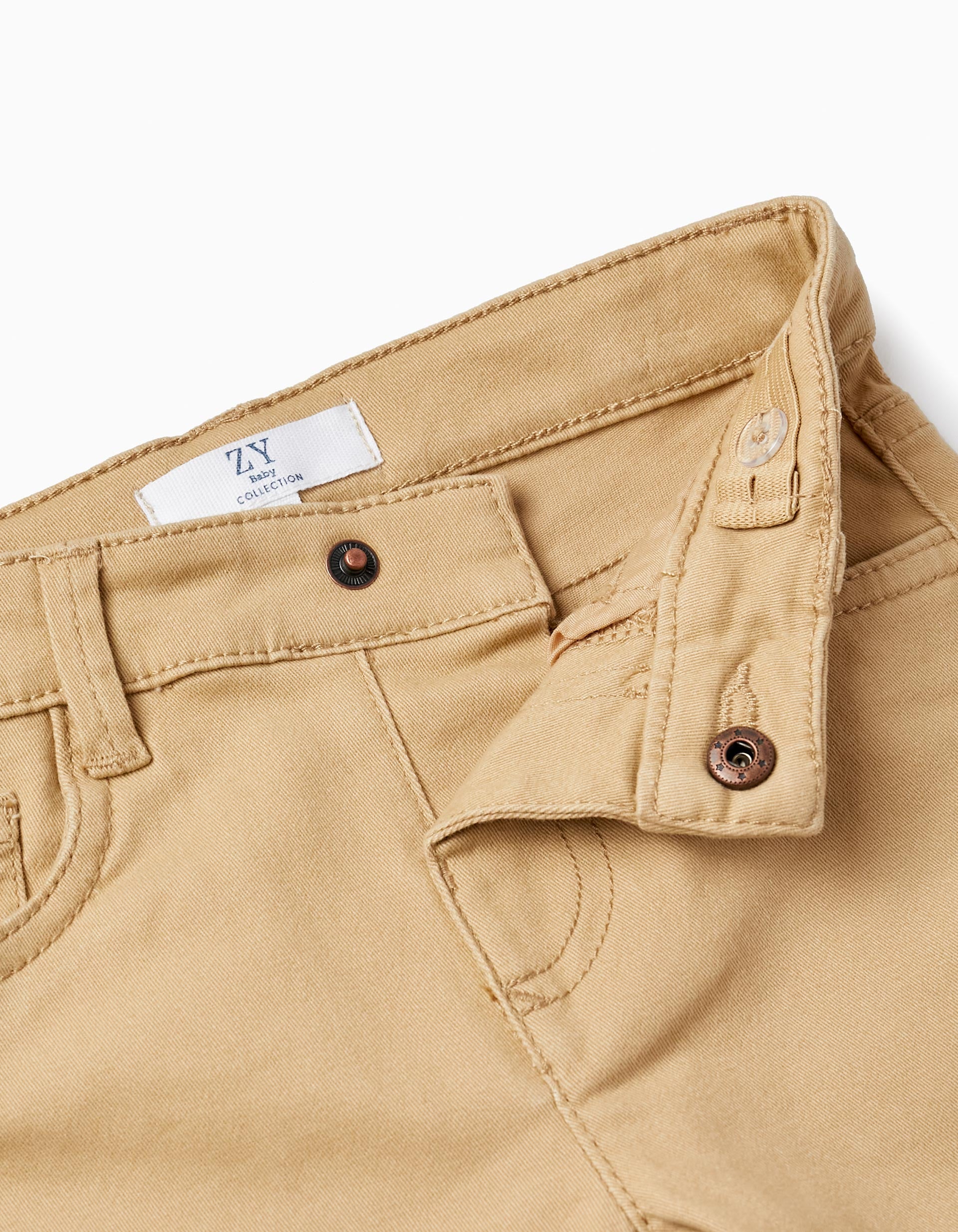 Pantalon En Sergé De Coton Pour Bébé Garçon, Beige