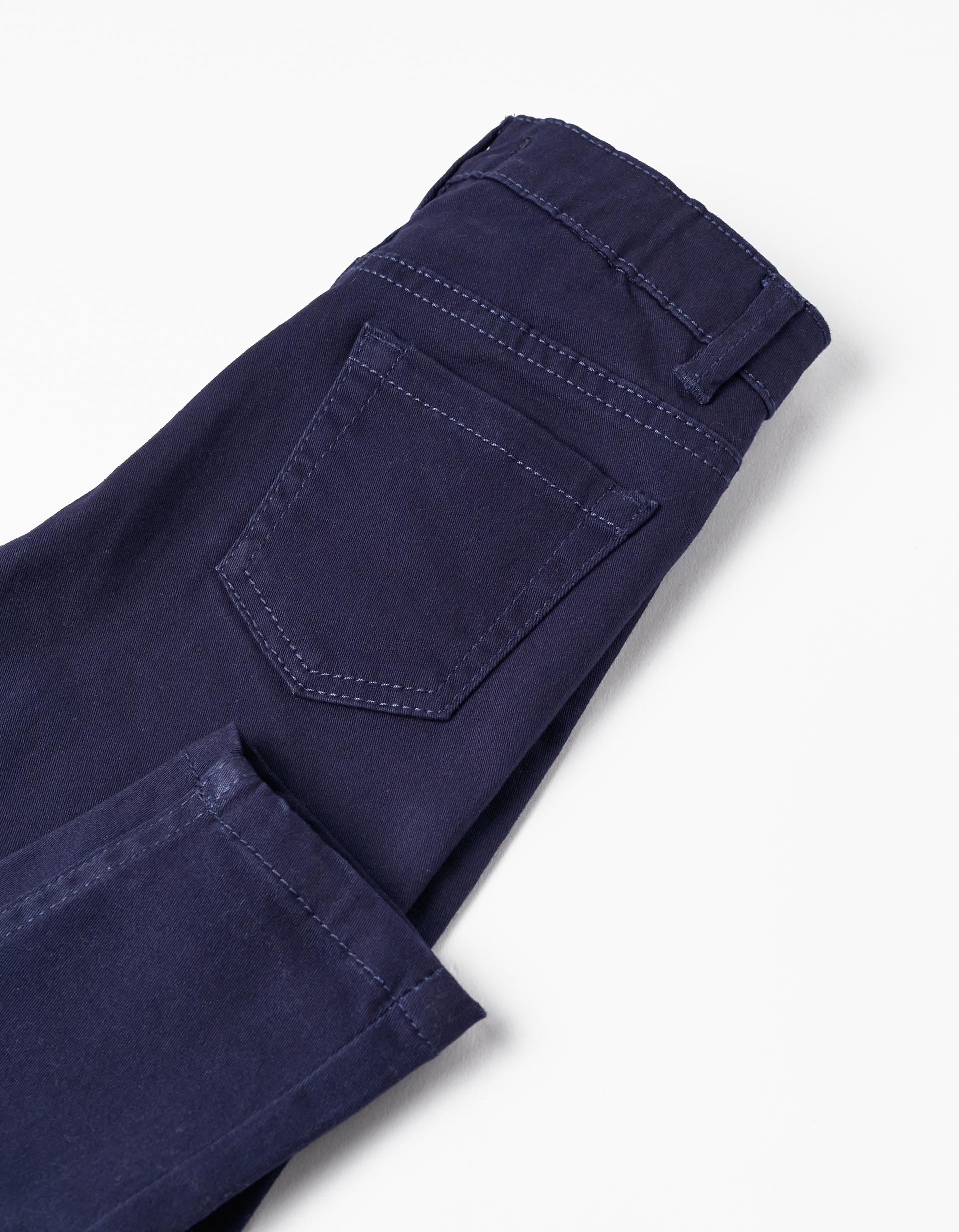 Pantalones de Sarga de Algodón para Bebé Niño, Azul Oscuro