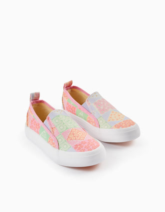 Canvas Shoes for Girls 'Slip-On - Floral', Multicolour