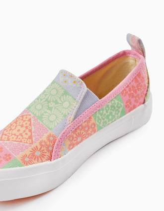 Canvas Shoes for Girls 'Slip-On - Floral', Multicolour