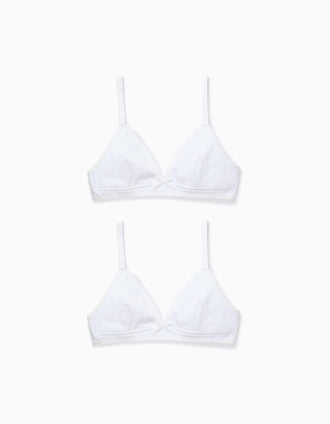 Pack of 2 Bras for Girls, White
