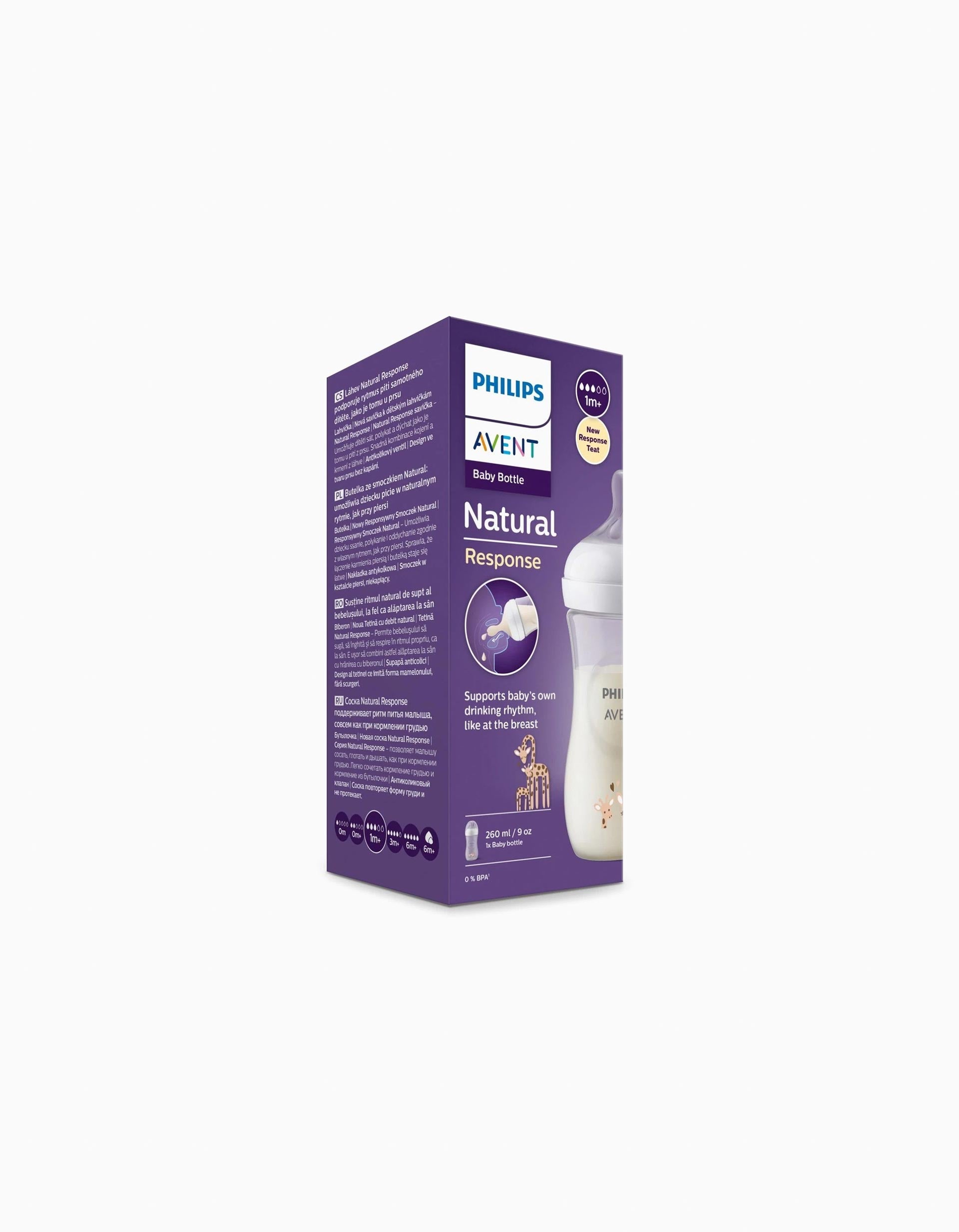 Philips Avent Natural Response Giraffe Bottle 260 Ml