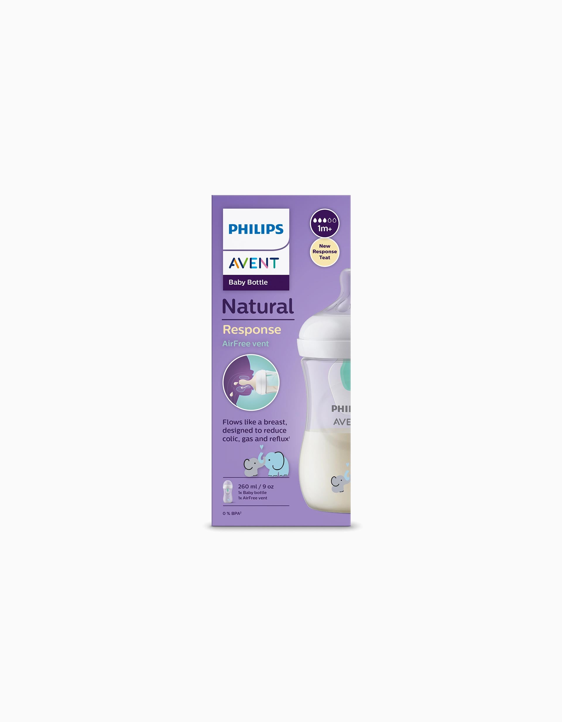 Natural Response Airfree Elephant bottle Philips Avent 260Ml