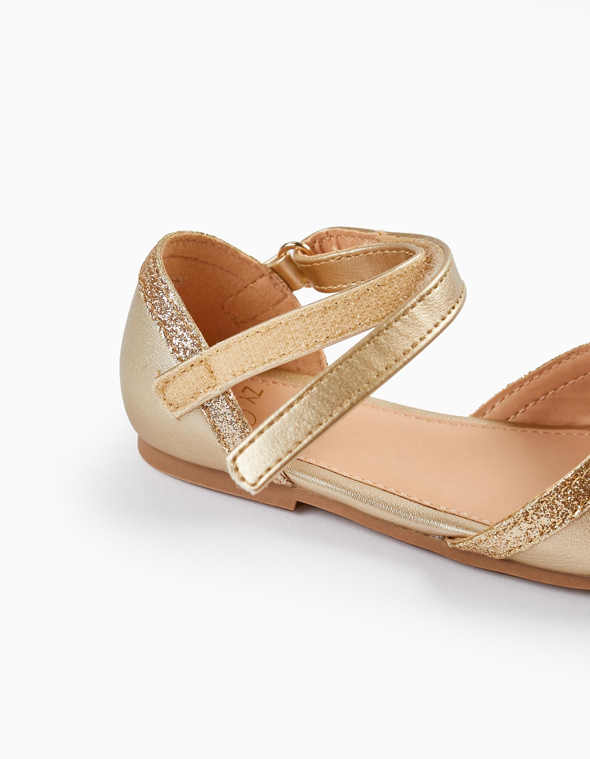 Ballerina Shoes with Glitter for Baby Girls, Gold