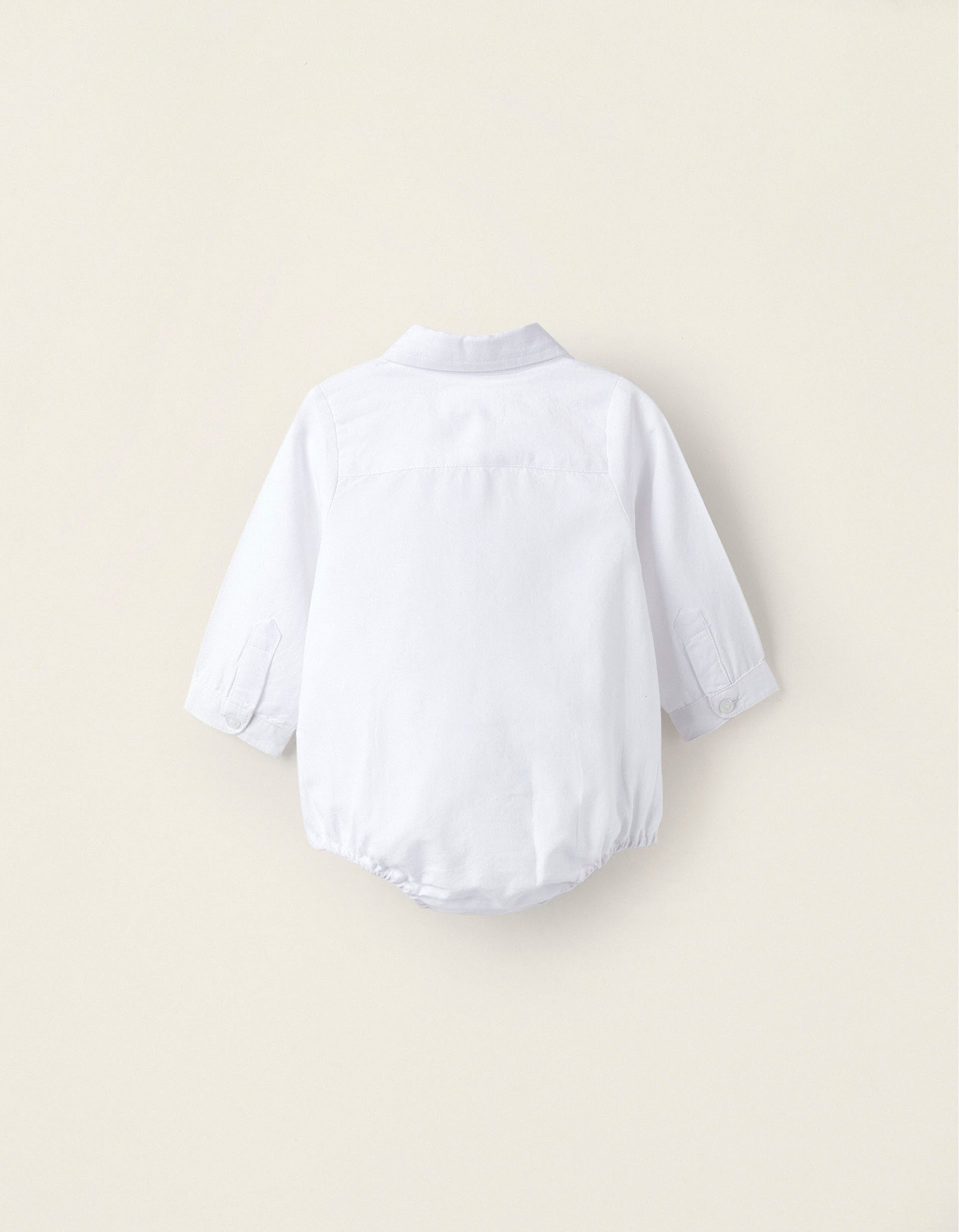 Body-chemise en coton Oxford pour nouveau-né, Blanc