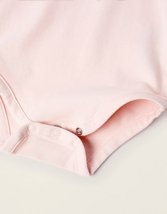 Pack 2 Bodies avec Col Claudine pour Nouveau-Née, Blanc/Rose