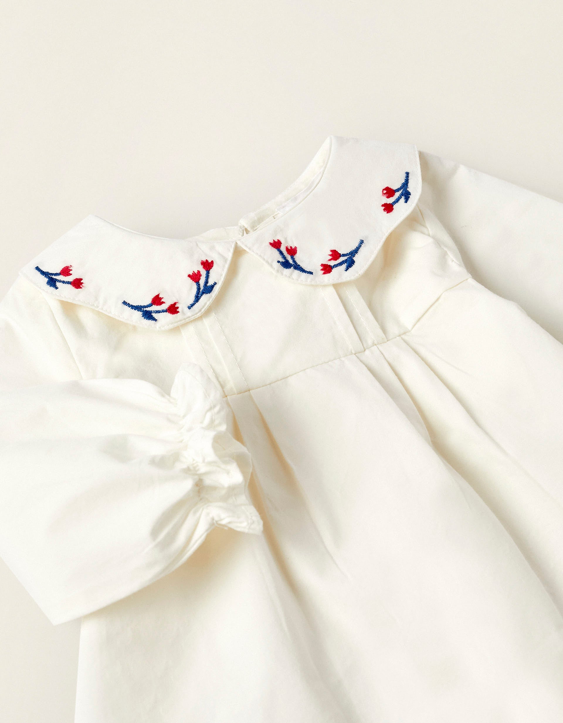 Bodies-Blouse en coton pour nouveau-né 'Fleurs', Blanc