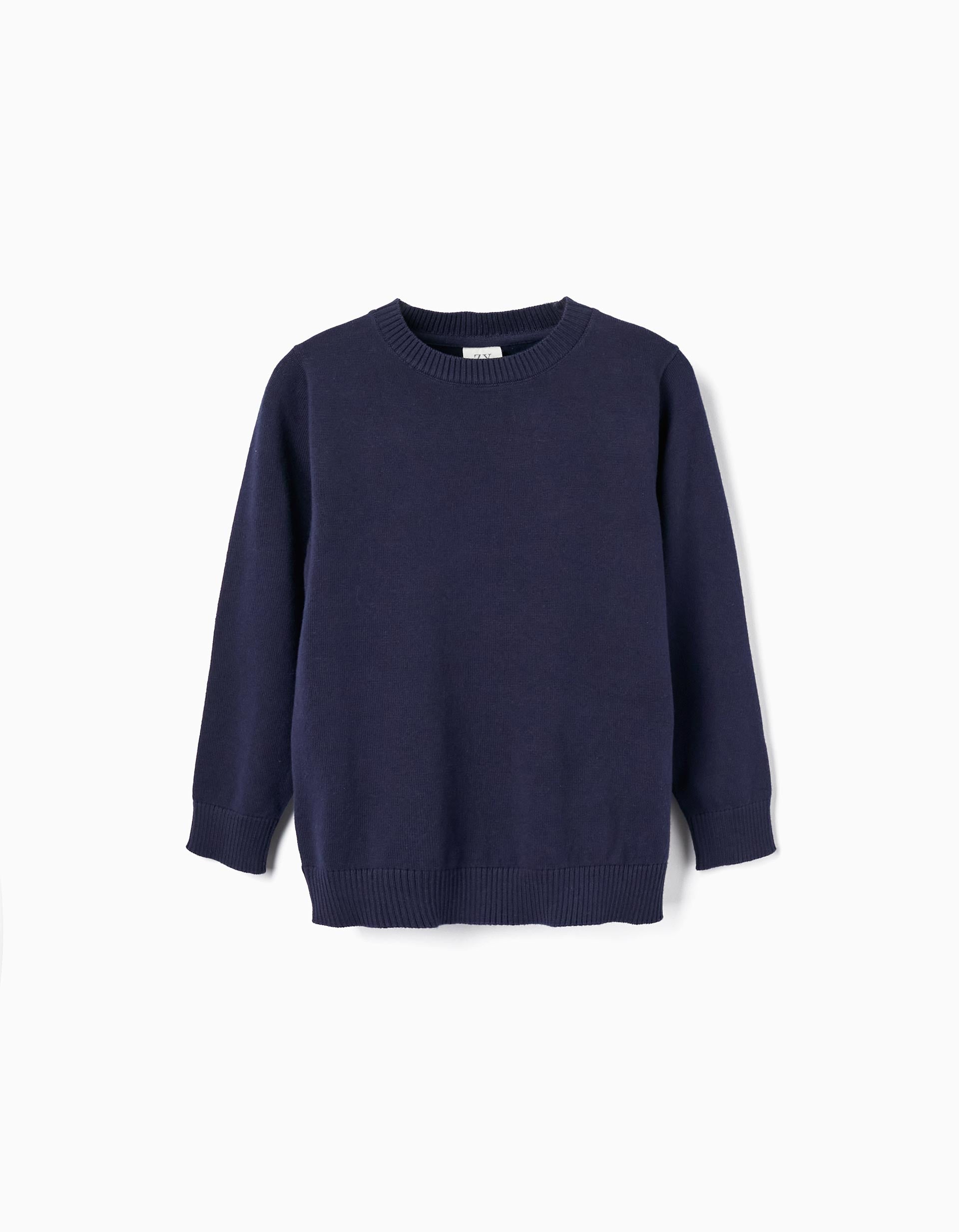 Pull en Maille pour Garçon, Bleu Foncé