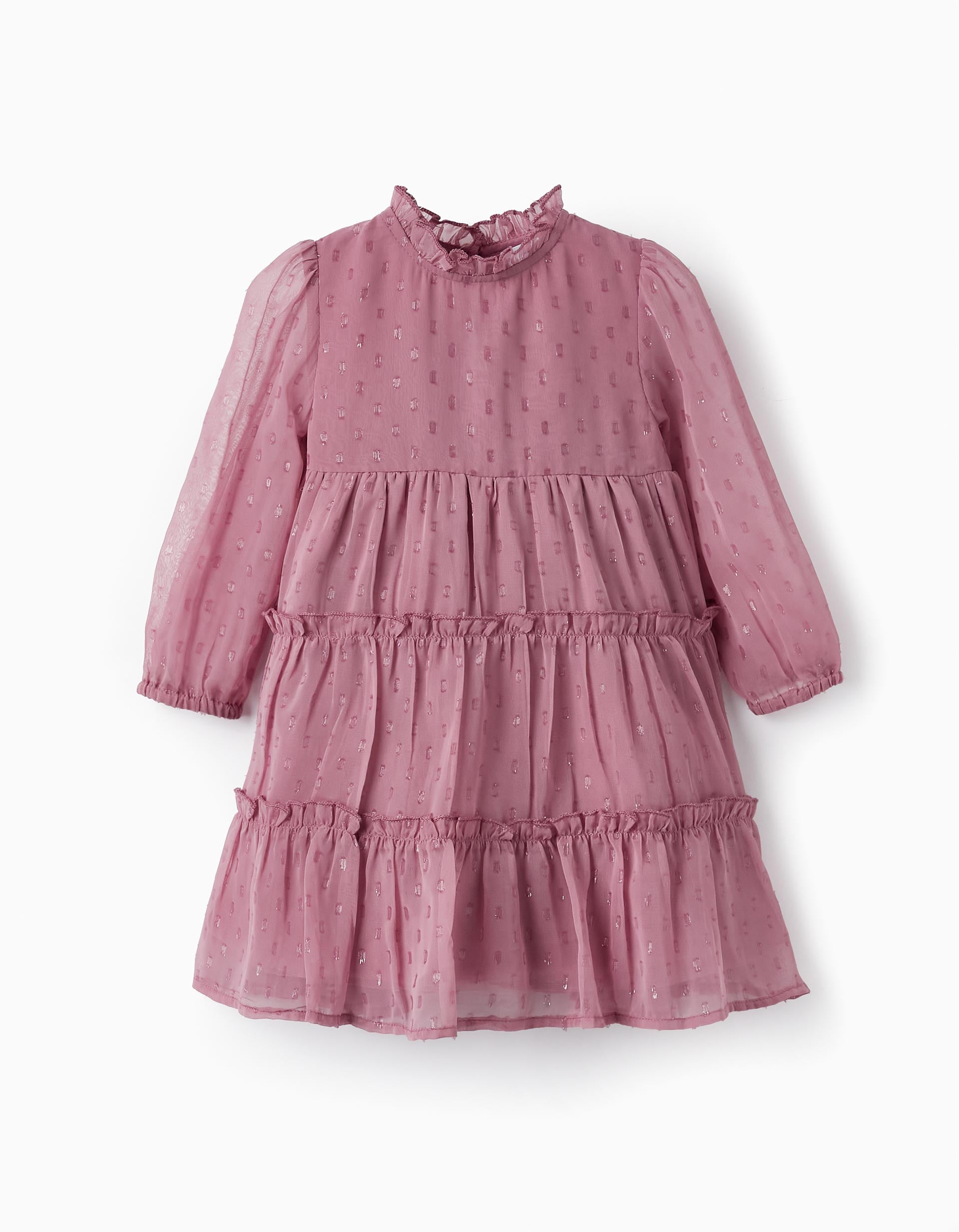 Vestido de Manga Comprida para Bebé Menina, Roxo Claro