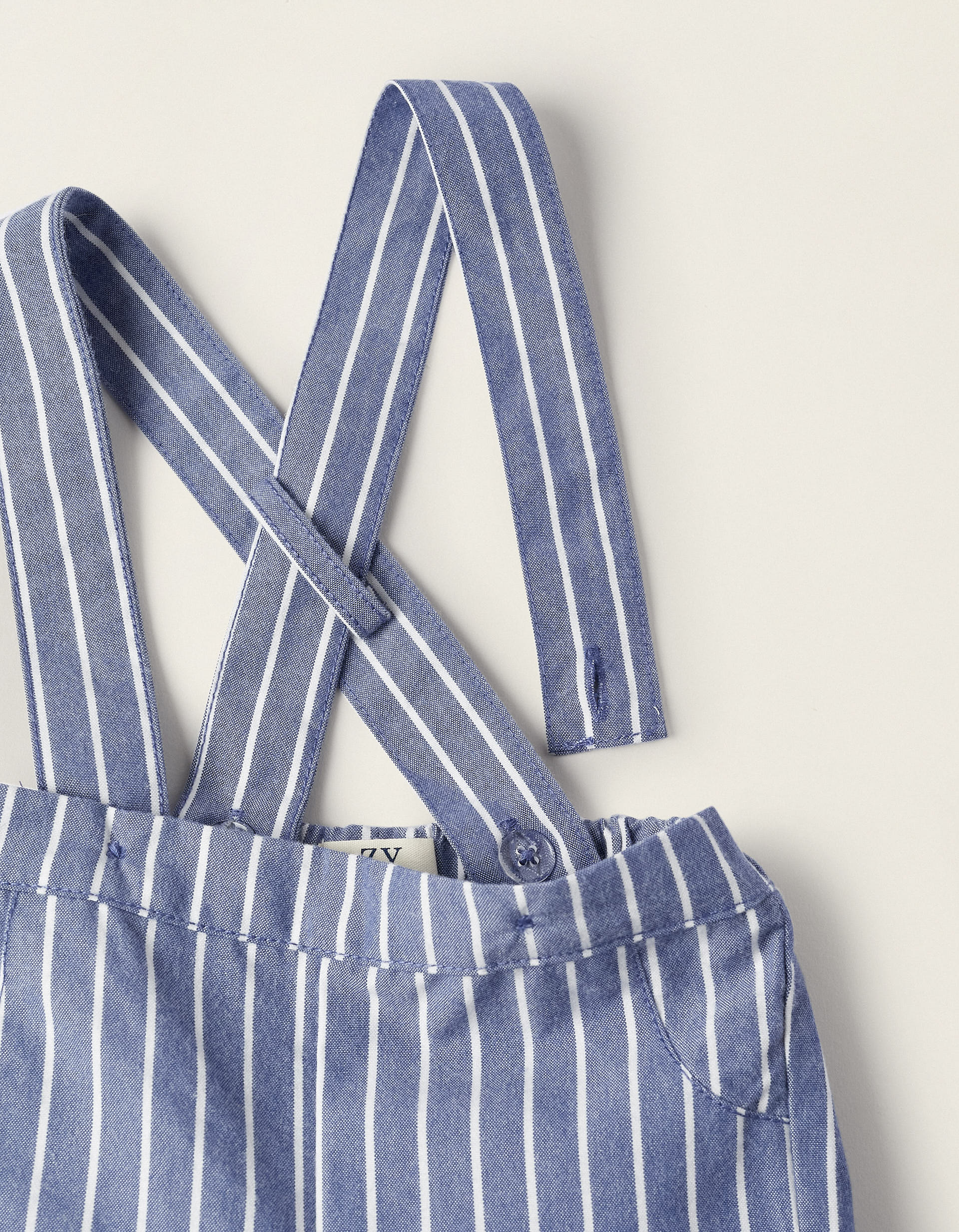 Body + Pantalones con Tirantes para Recién Nacido, Azul/Blanco