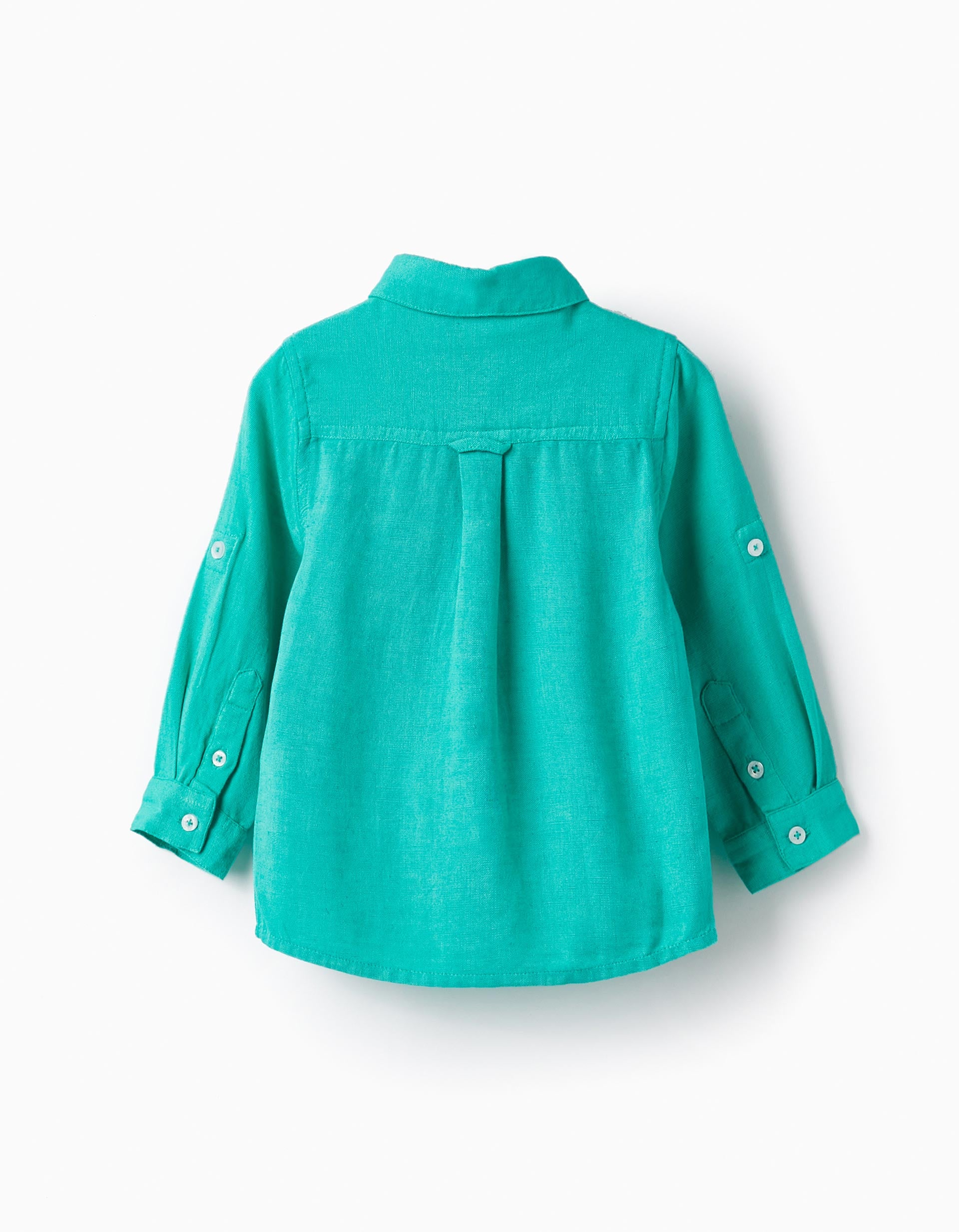 Chemise à manches longues en lin pour bébé garçon 'Special Days', Vert