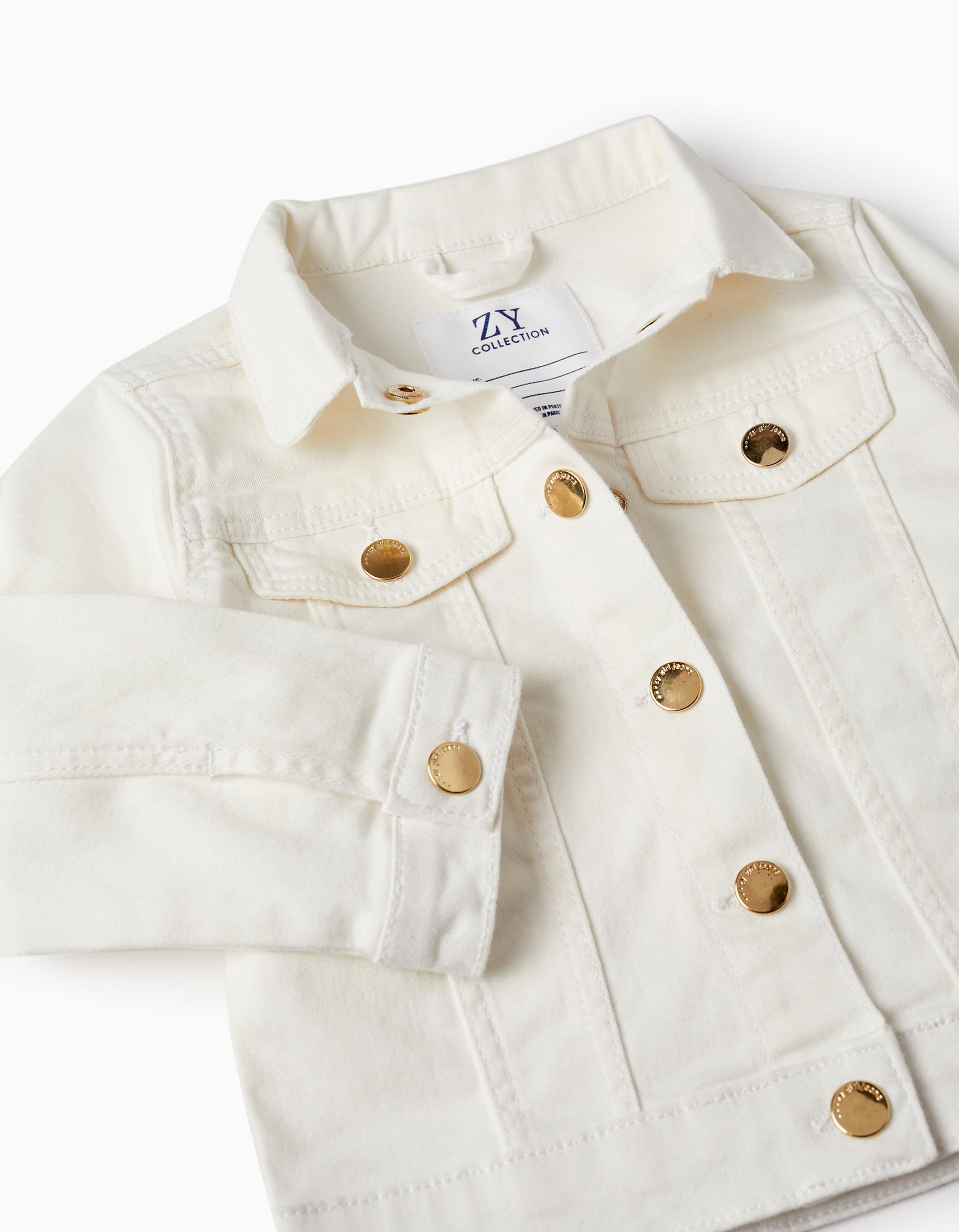 Denim Jacket for Baby Girls, White