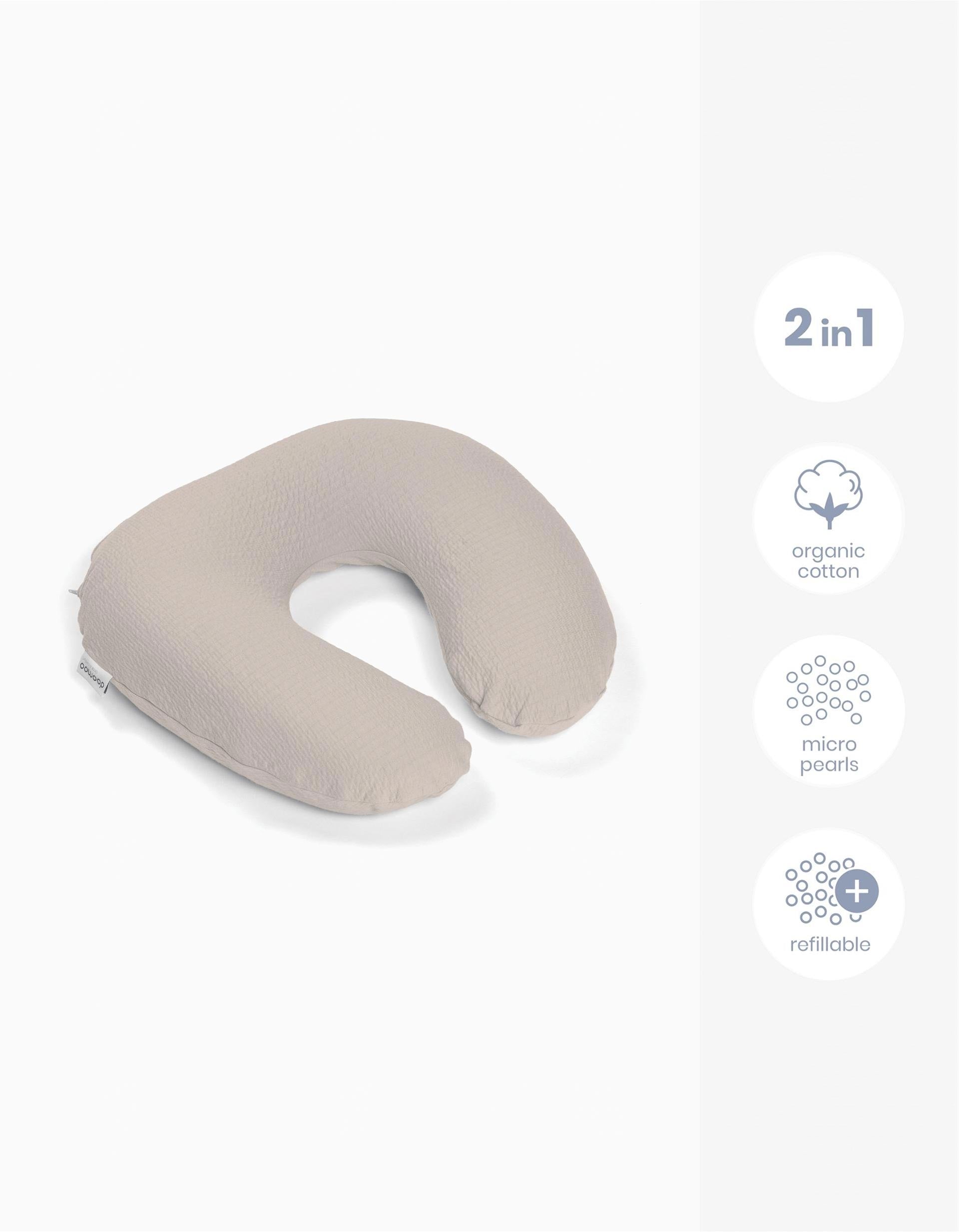 Multipurpose Breastfeeding Pillow Softy Jersey Tetra Sand Doomoo