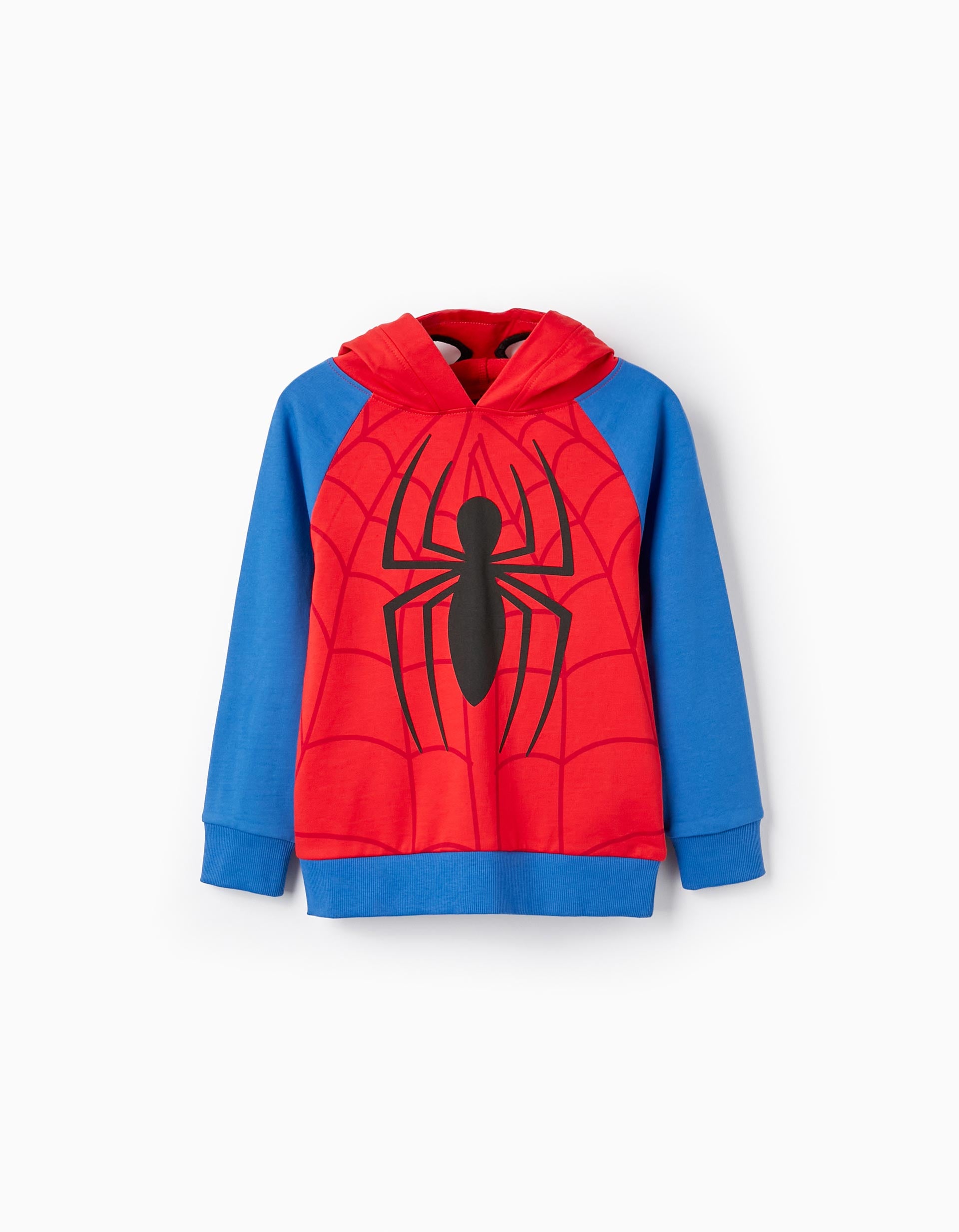 Sweatshirt with Hood-Mask in Cotton for Boys 'Spider-Man', Blue/Red