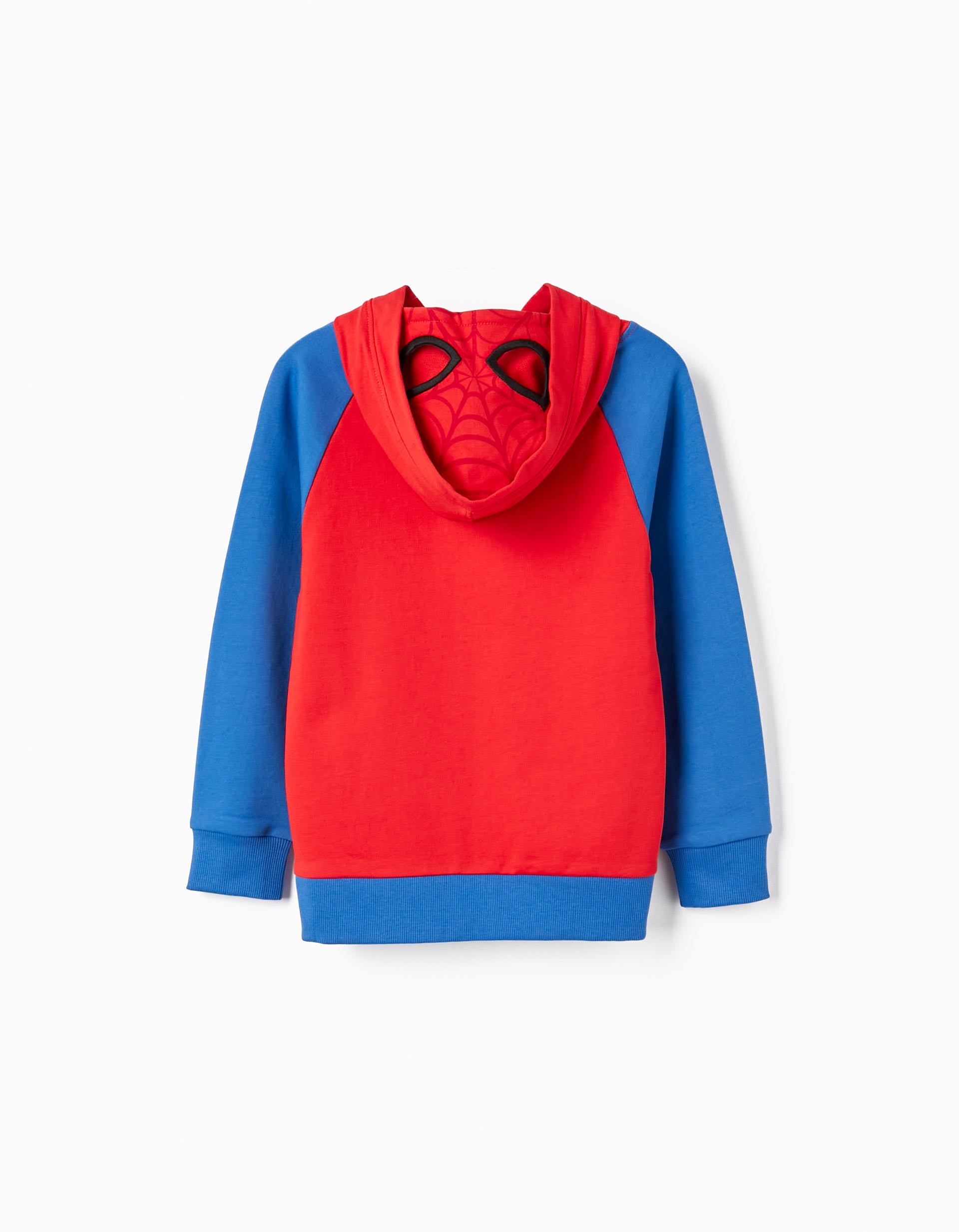 Sweatshirt with Hood-Mask in Cotton for Boys 'Spider-Man', Blue/Red