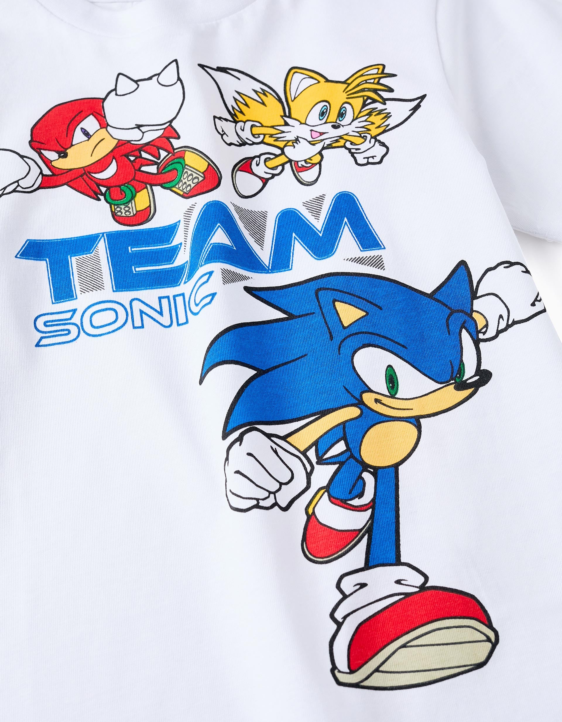 T-shirt de Algodão para Menino 'Sonic', Branco