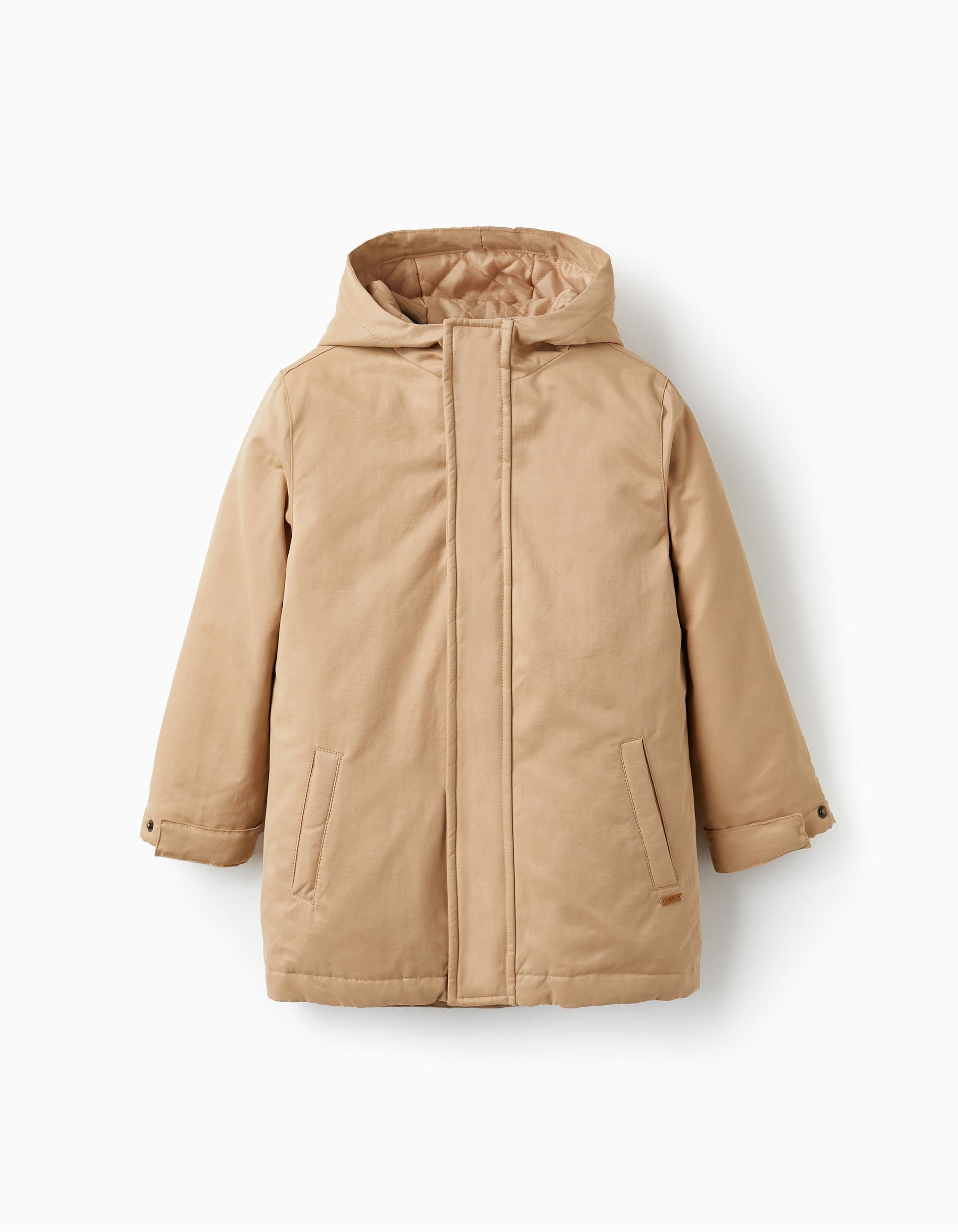 Parka 3 en 1 con Chaleco Removible para Niño, Beige/Azul Oscuro