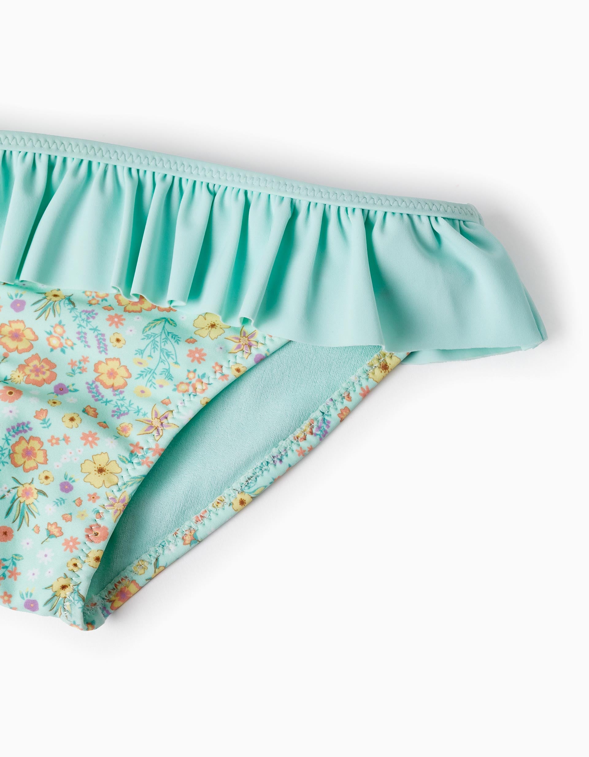 Biquíni Floral UPF80 para Menina, Verde Água