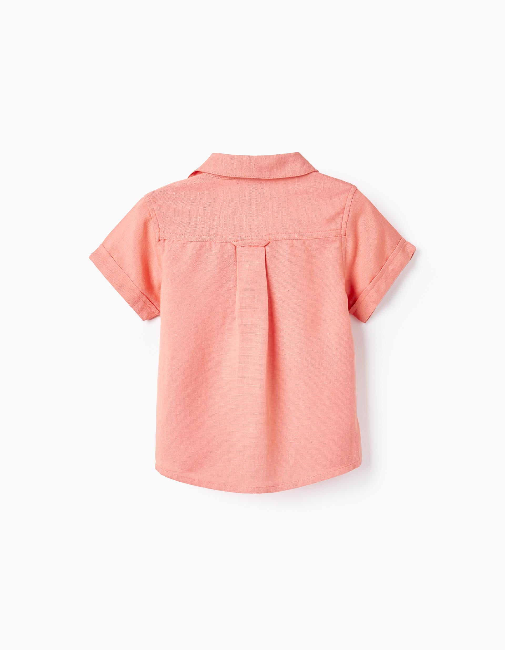 Chemise à Manches Courtes en Lin pour Bébé Garçon, Corail