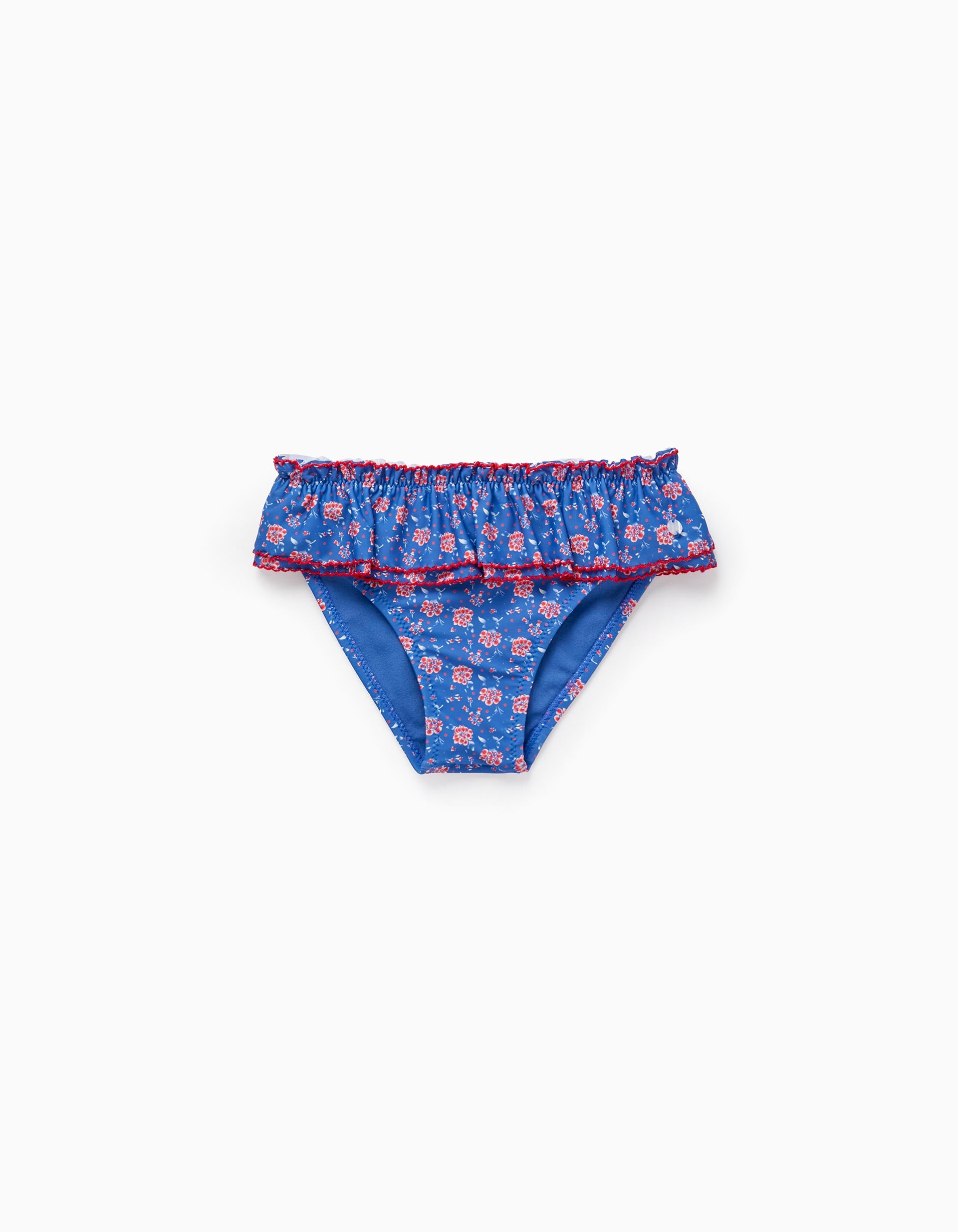 Cueca de Banho Floral UPF80 para Menina, Azul