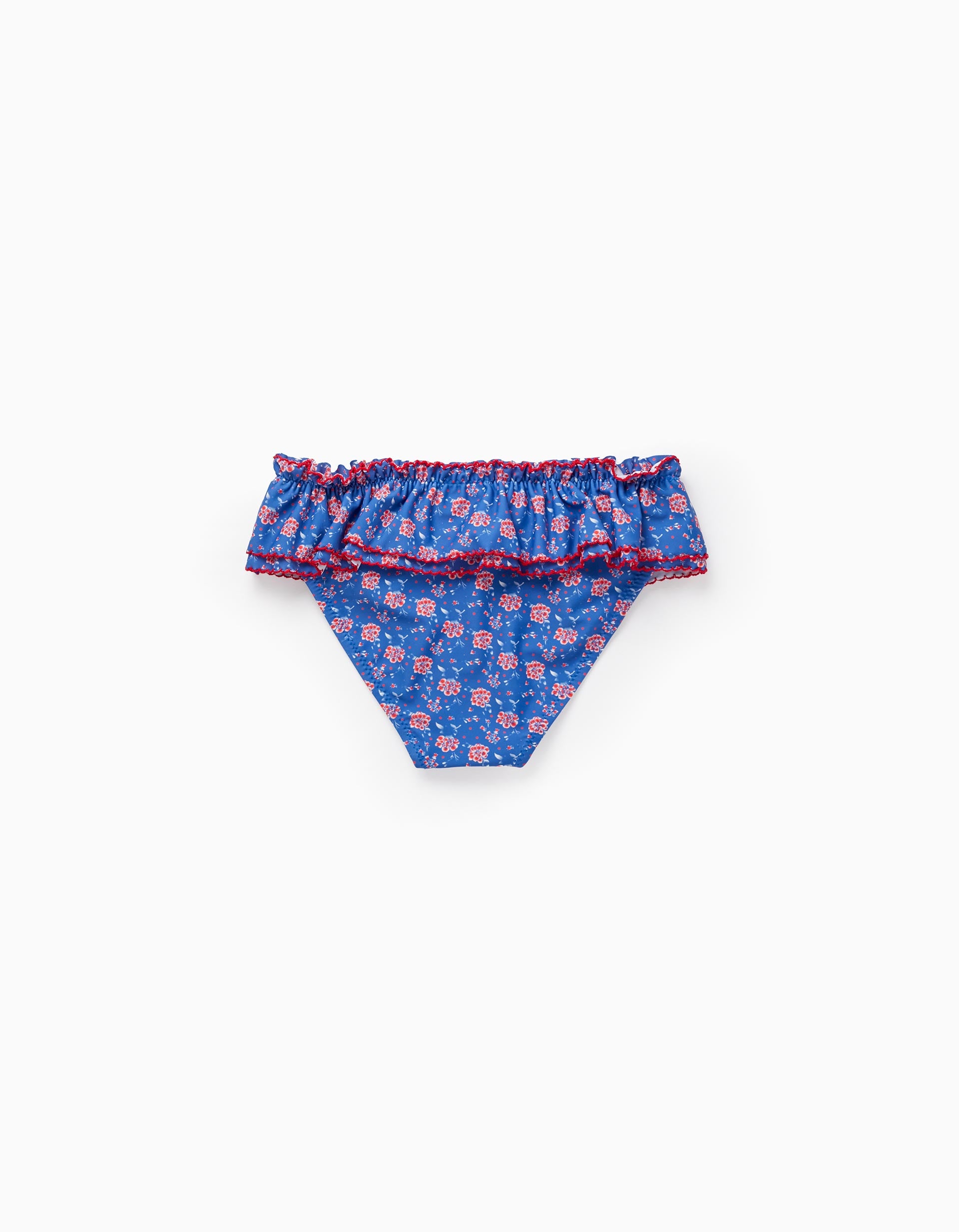 Cueca de Banho Floral UPF80 para Menina, Azul