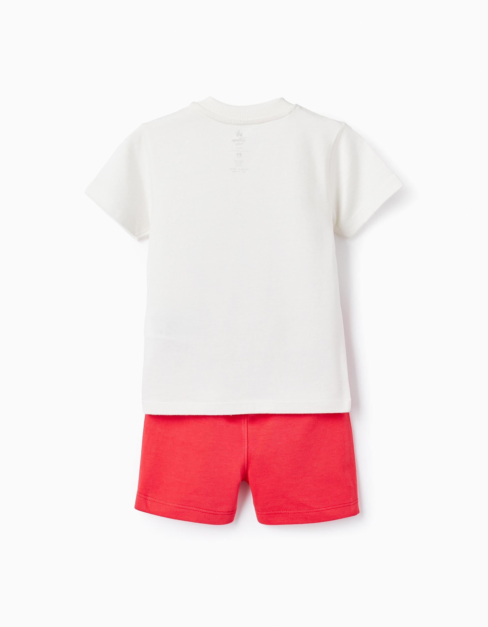 T-shirt + Short en coton pour bébé garçon 'Mickey', Blanc/Rouge