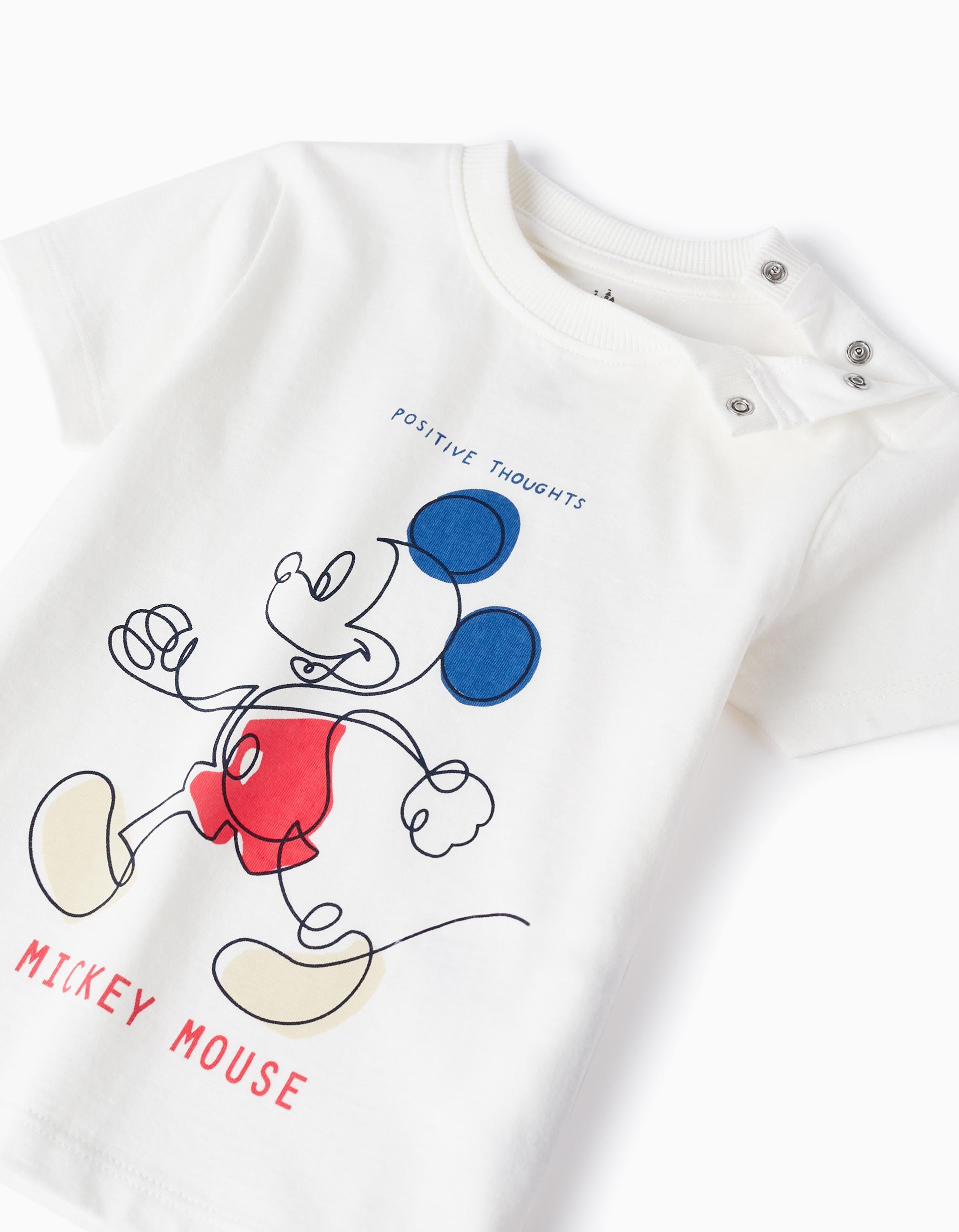 T-shirt + Short en coton pour bébé garçon 'Mickey', Blanc/Rouge