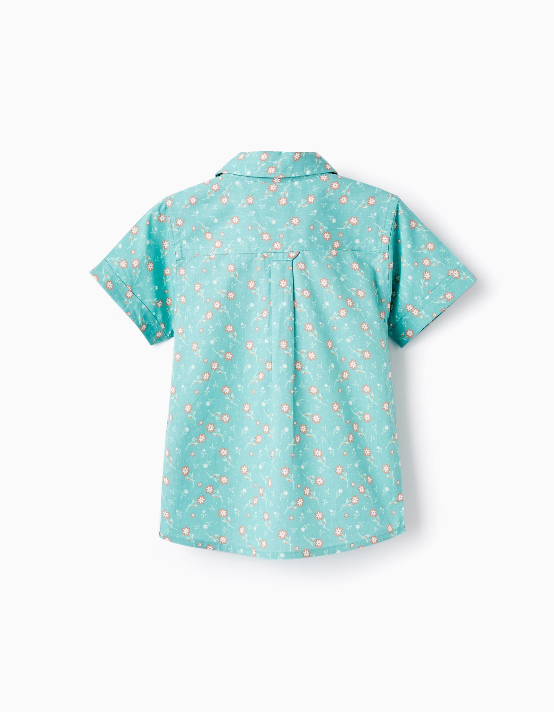 Chemise Florale en Coton pour Bébé Garçon, Vert D'Eau