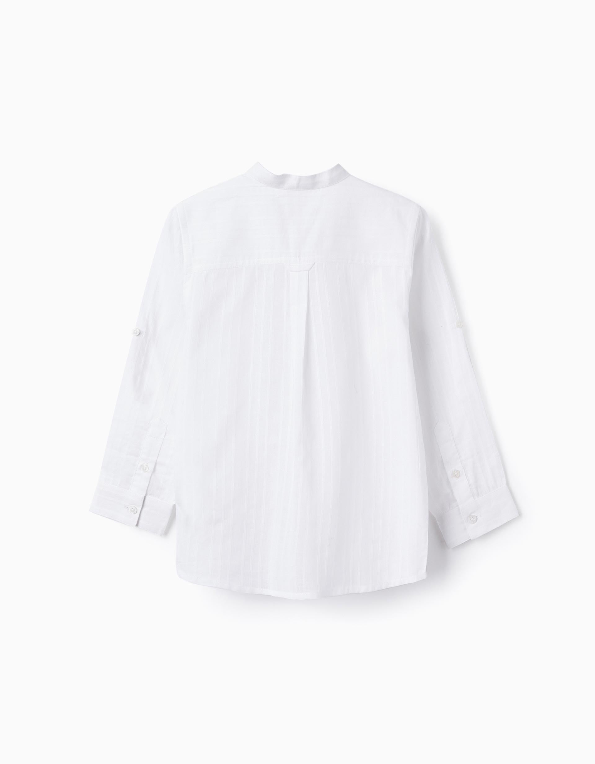 Shirt with Mao Collar for Boys, White