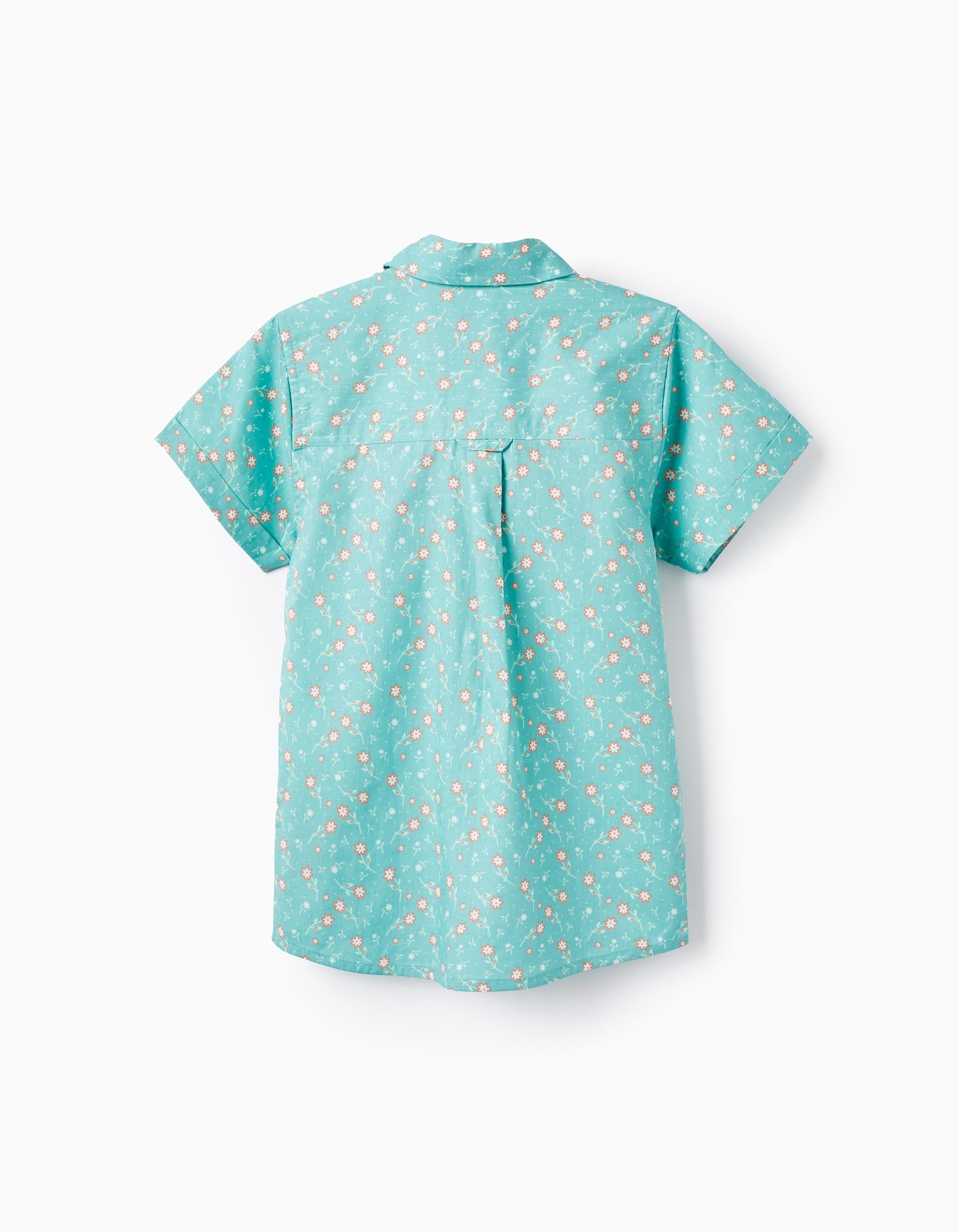 Chemise Florale En Coton Pour Garçon, Vert D'Eau