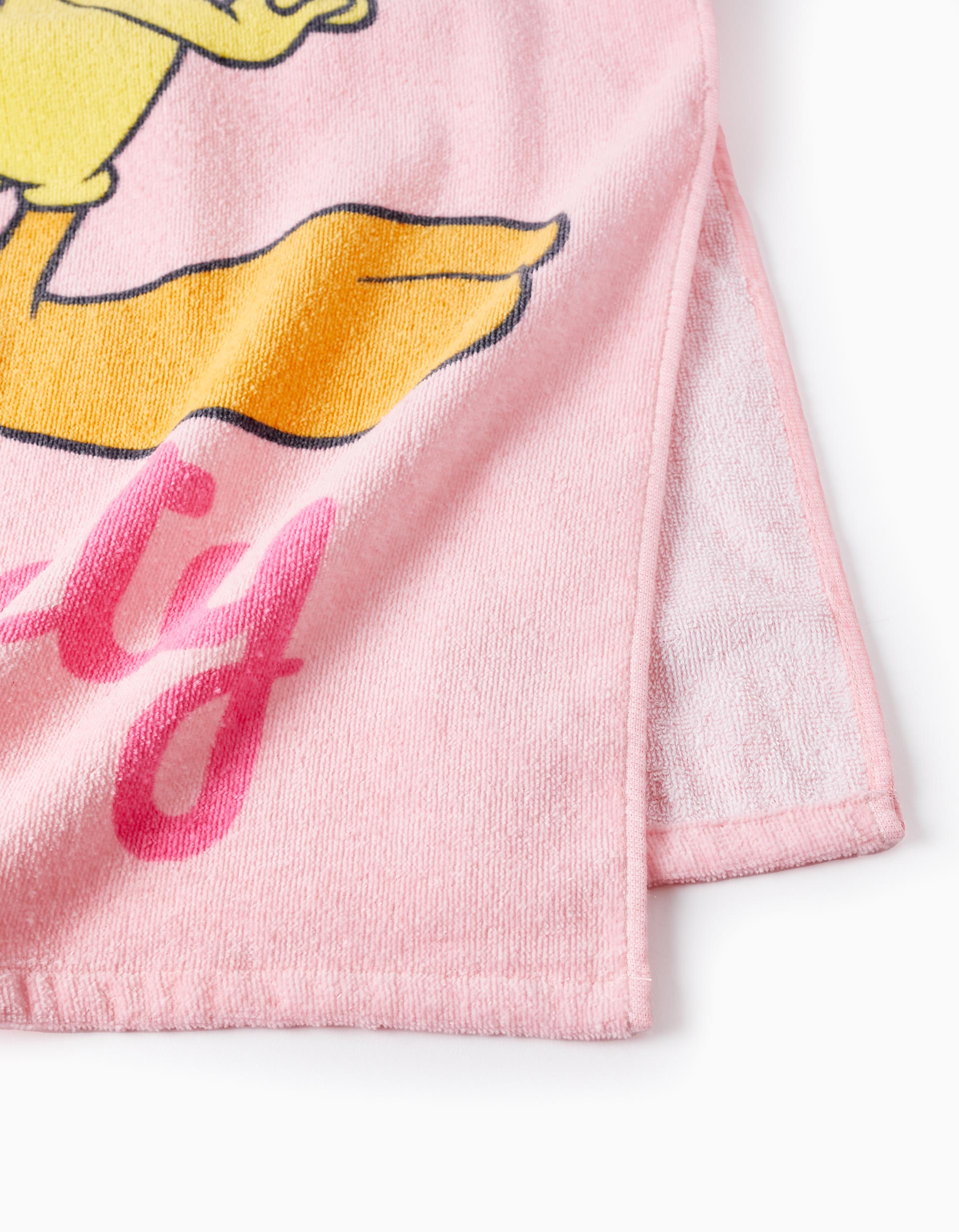 Poncho de Plage avec Capuche pour Fille 'Tweety', Rose/Jaune