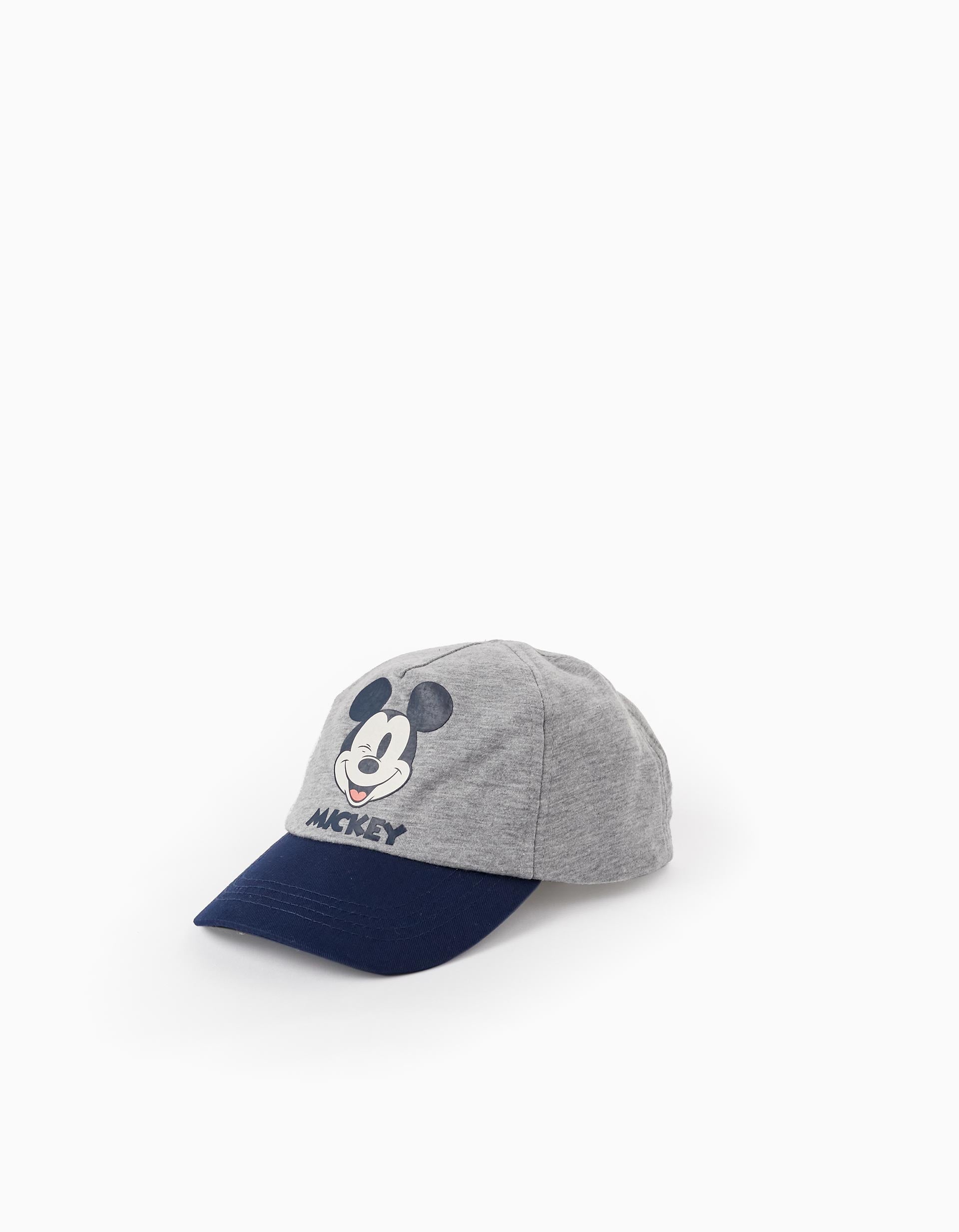 Casquette en Maille et Coton pour Garçon 'Mickey', Bleu Foncé/Gris