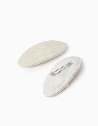 Pack of 2 Hair Clips for Baby and Girl, Beige