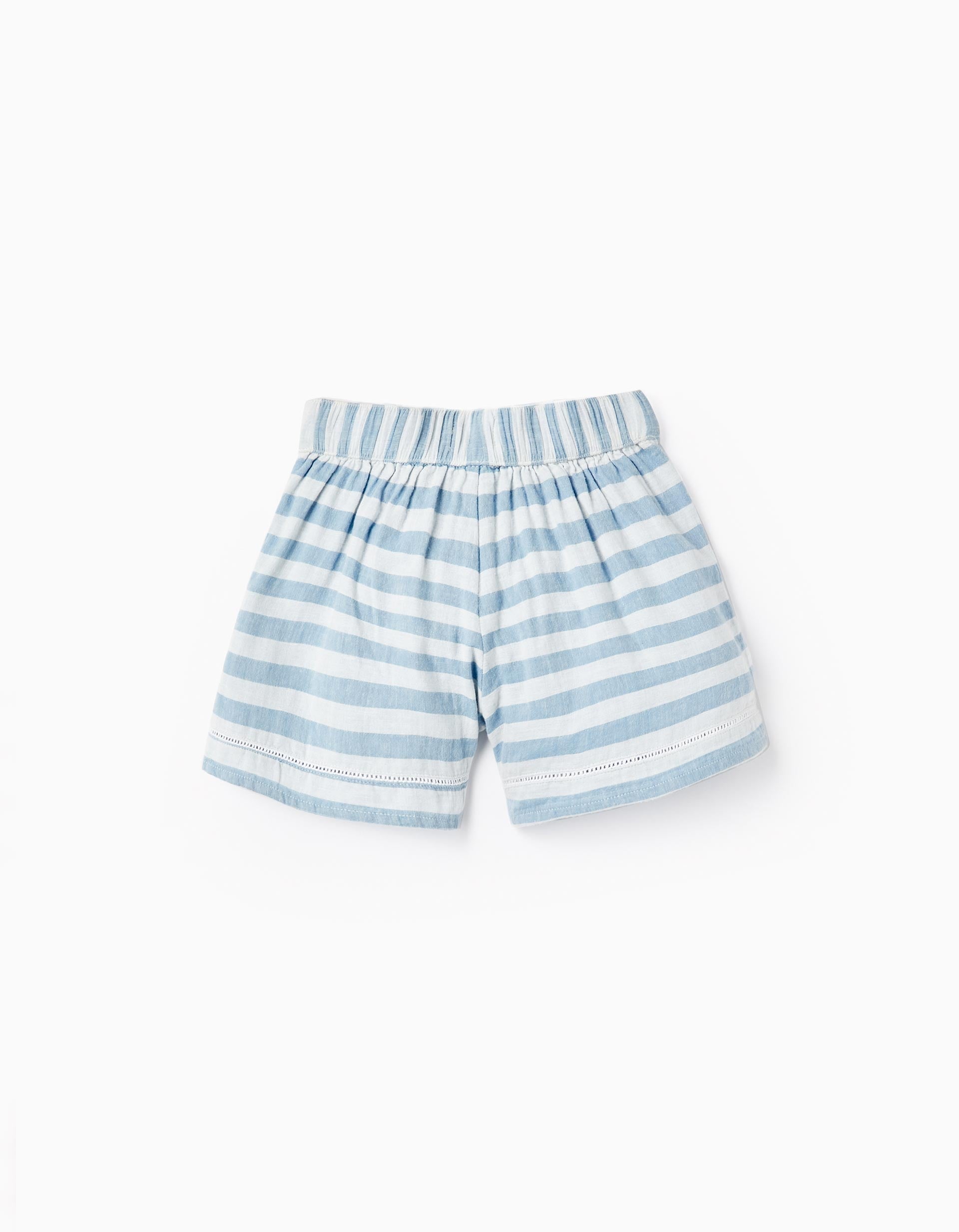 Pantalones a Rayas de Algodón para Niña 'B&S', Azul