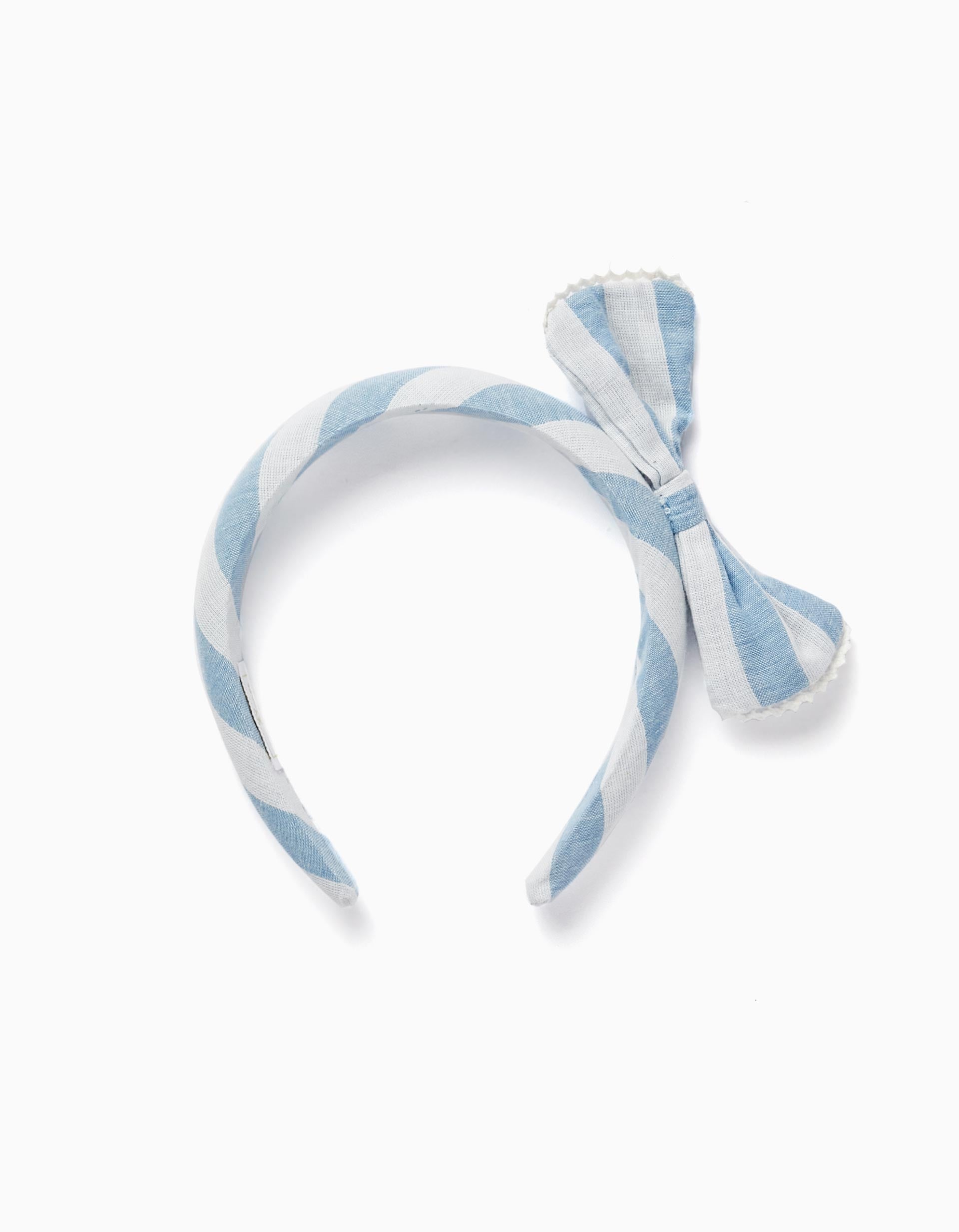 Bandeau à Rayures avec Nœud pour Fille, Bleu