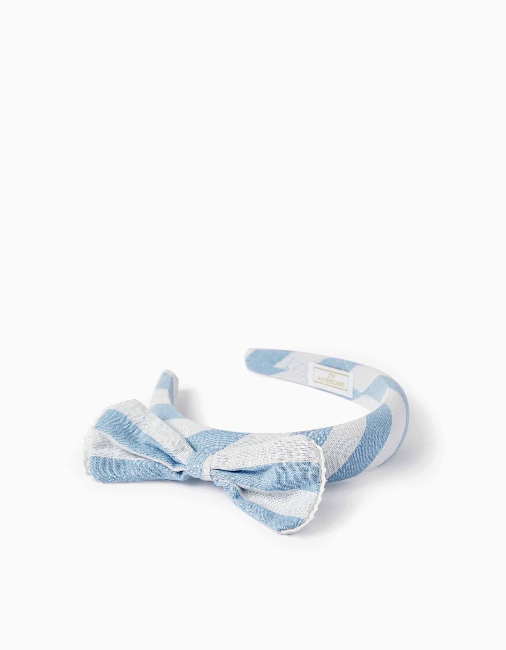 Bandeau à Rayures avec Nœud pour Fille, Bleu