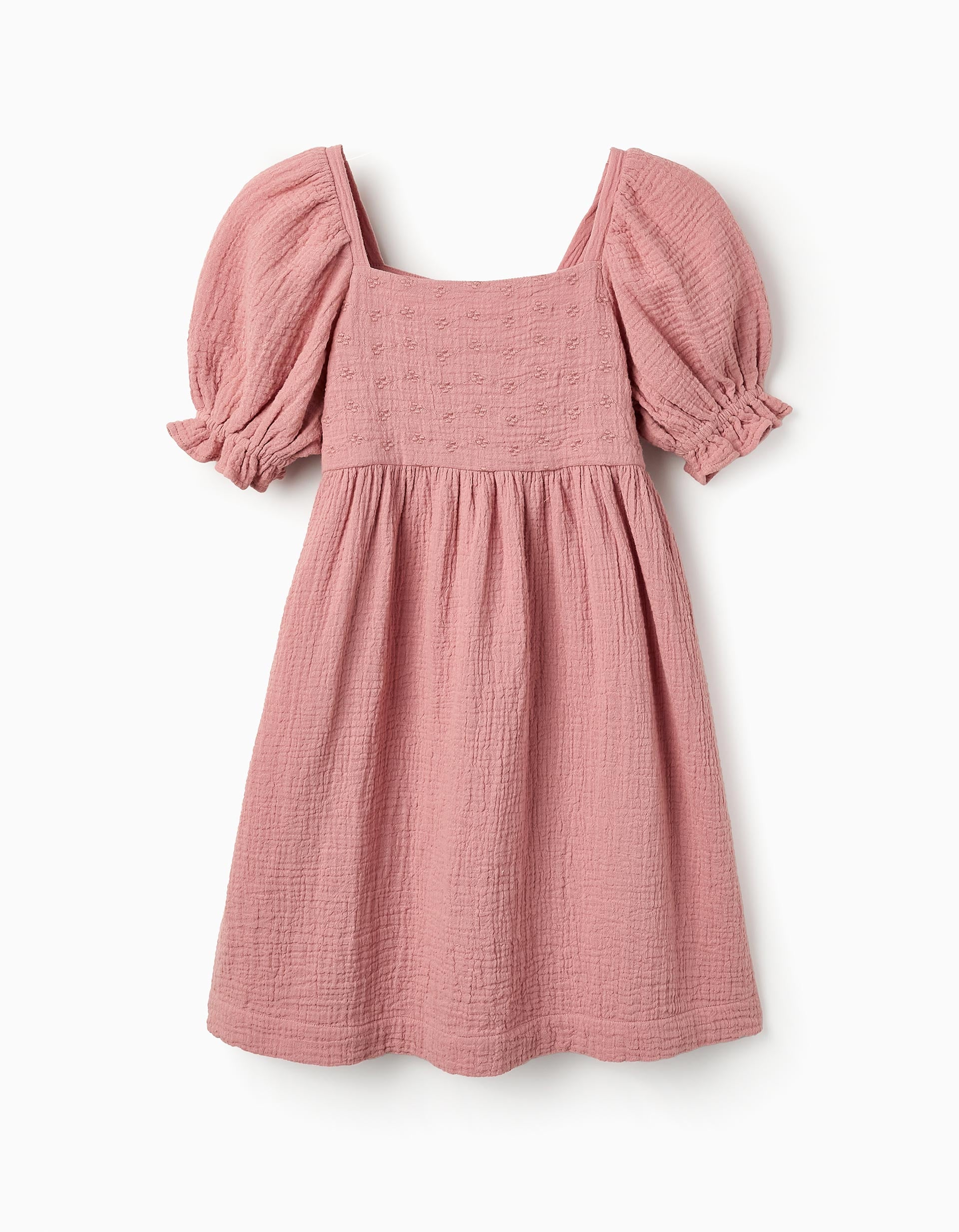 Vestido de Bambula en Algodón para Niña, Rosa