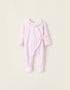 Babygrow de Veludo com Laço e Bordado Inglês para Recém-Nascida, Rosa