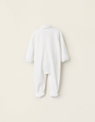 Babygrow de Veludo com Textura para Recém-Nascido, Branco