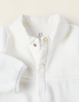 Babygrow de Veludo com Textura para Recém-Nascido, Branco