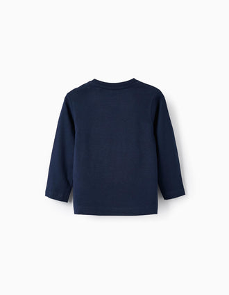 Pack 2 Camisetas de Manga Larga para Bebé Niño, Azul Oscuro