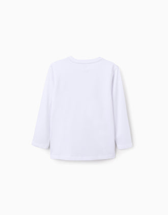 Pack 2 Camisetas de Manga Larga Lisas para Niño, Blanco