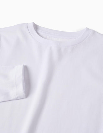 Pack 2 Camisetas de Manga Larga Lisas para Niño, Blanco
