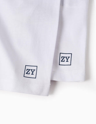 Pack 2 Camisetas de Manga Larga Lisas para Niño, Blanco