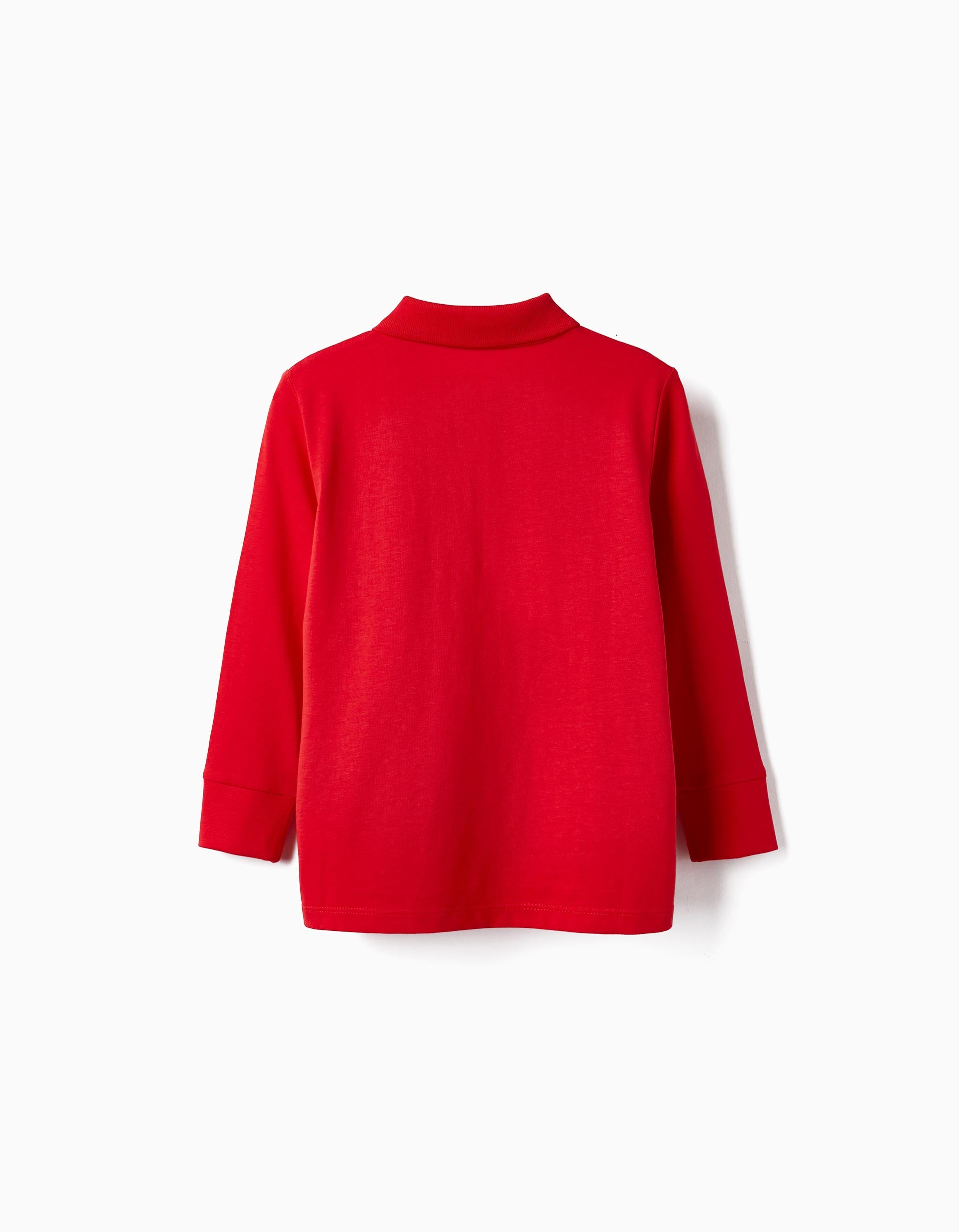 Polo de Manga Larga de Algodón para Niño, Rojo