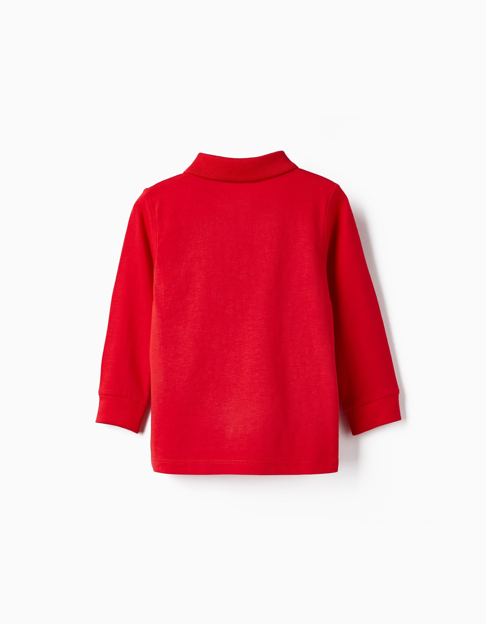 Long Sleeve Cotton Polo for Baby Boys, Red