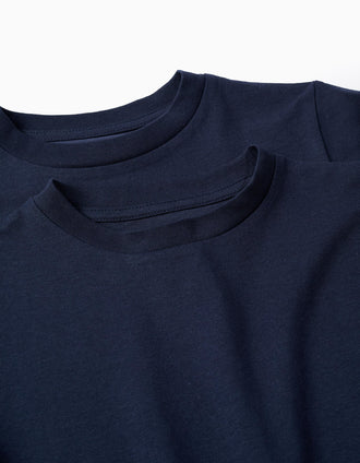 Pack 2 Camisetas de Algodón para Niño, Azul Oscuro