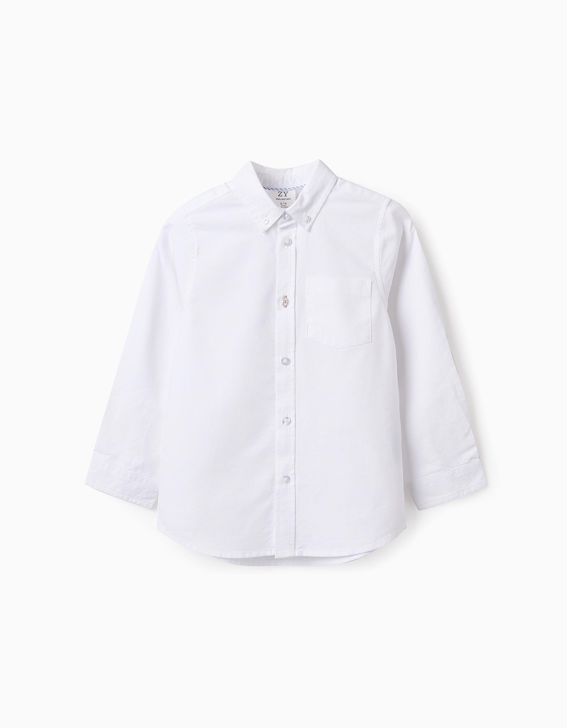 Camisa de Algodão para Menino, Branco