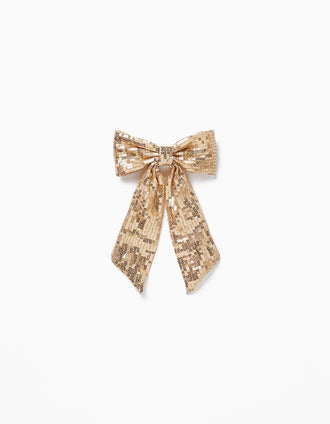 Travessão com Laço com Lantejoulas para Bebé e Menina, Dourado